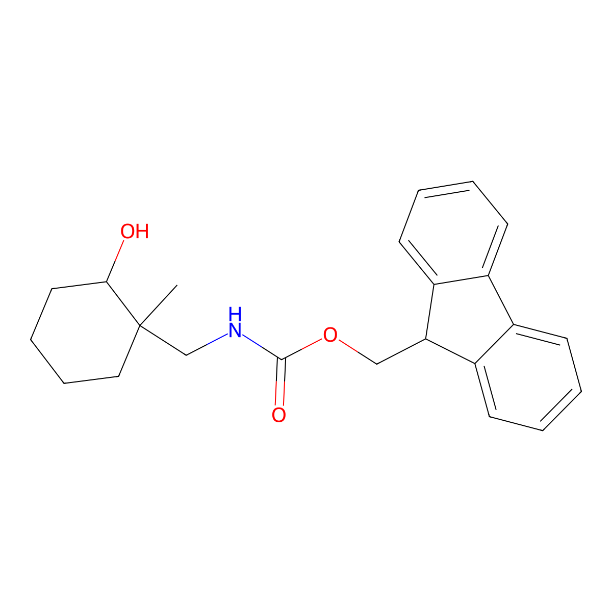 (9H-fluoren-9-yl)methyl N-[(2-hydroxy-1-methylcyclohexyl)methyl]carbamate molecular structure, CAS 2763984-71-8