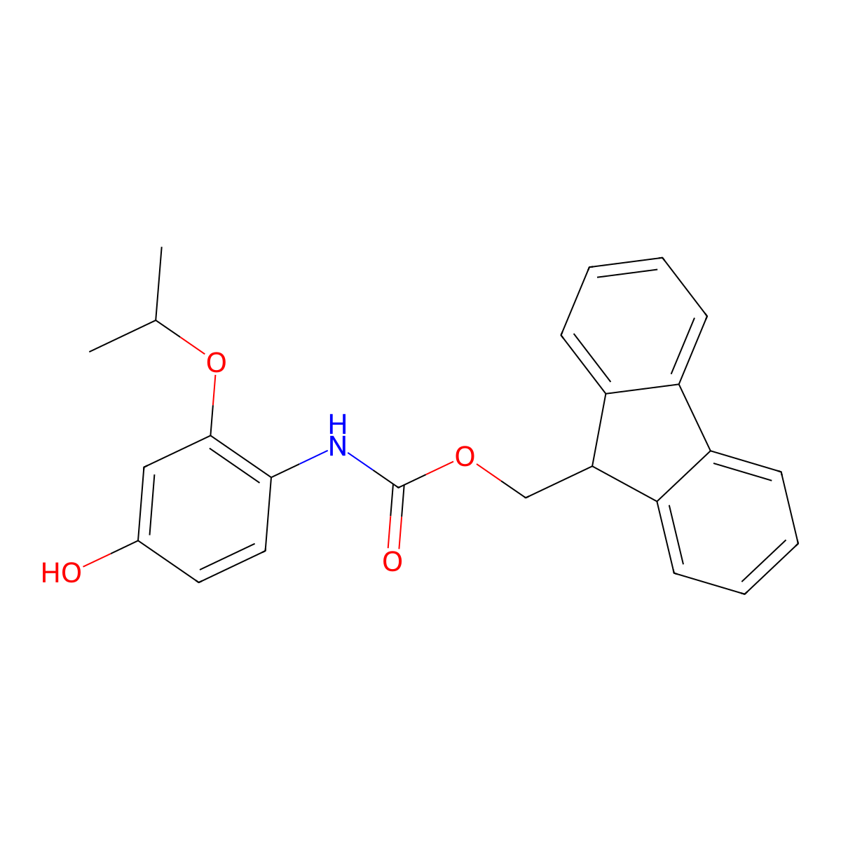 (9H-fluoren-9-yl)methyl N-[4-hydroxy-2-(propan-2-yloxy)phenyl]carbamate molecular structure, CAS 2763984-83-2