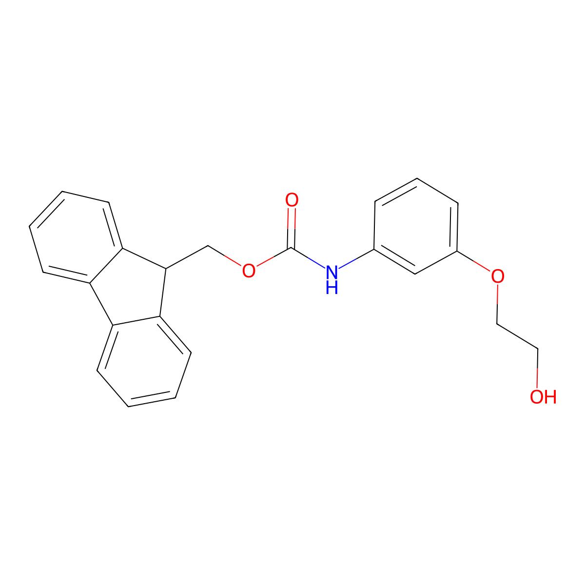 (9H-fluoren-9-yl)methyl N-[3-(2-hydroxyethoxy)phenyl]carbamate molecular structure, CAS 2763984-90-1