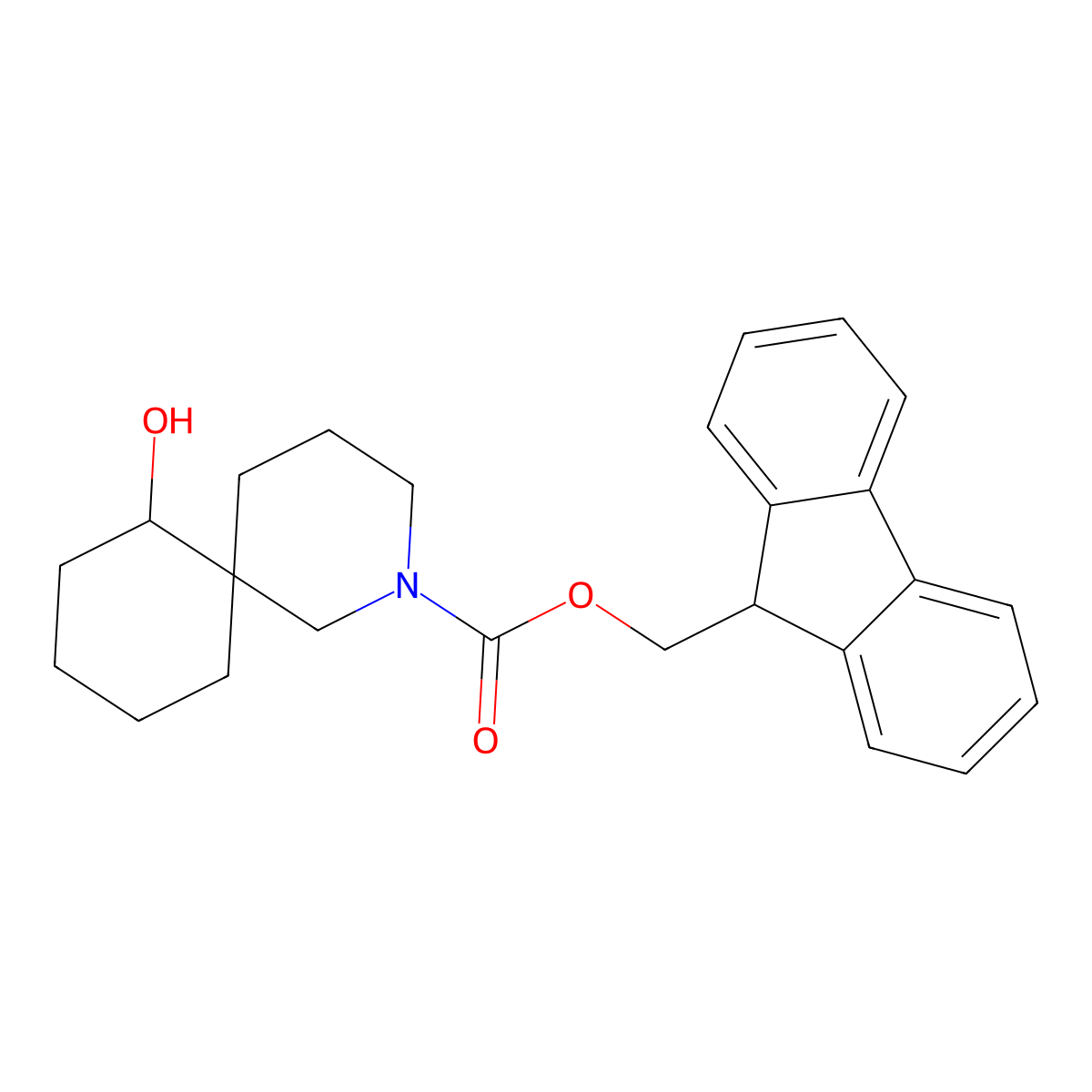 (9H-fluoren-9-yl)methyl 7-hydroxy-2-azaspiro[5.5]undecane-2-carboxylate molecular structure, CAS 2763984-94-5