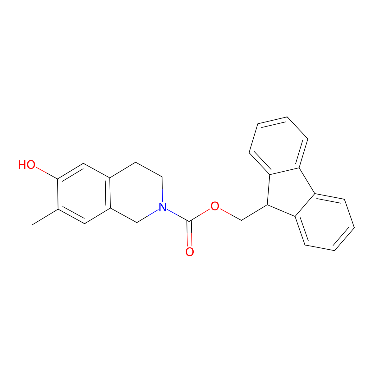 (9H-fluoren-9-yl)methyl 6-hydroxy-7-methyl-1,2,3,4-tetrahydroisoquinoline-2-carboxylate molecular structure, CAS 2763985-03-9