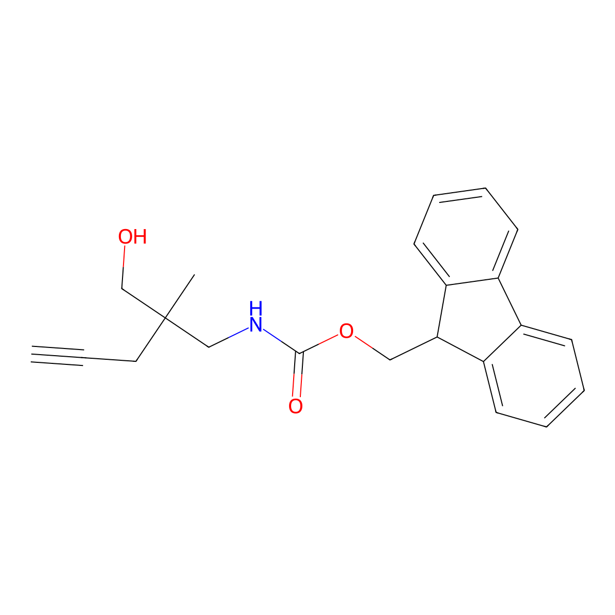 (9H-fluoren-9-yl)methyl N-[3-hydroxy-2-methyl-2-(prop-2-yn-1-yl)propyl]carbamate molecular structure, CAS 2763985-06-2