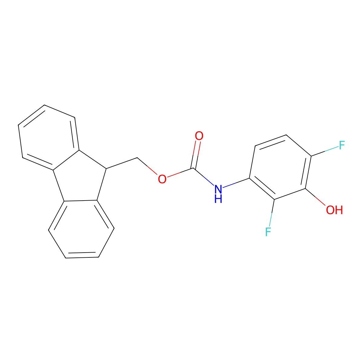 (9H-fluoren-9-yl)methyl N-(2,4-difluoro-3-hydroxyphenyl)carbamate molecular structure, CAS 2763985-10-8
