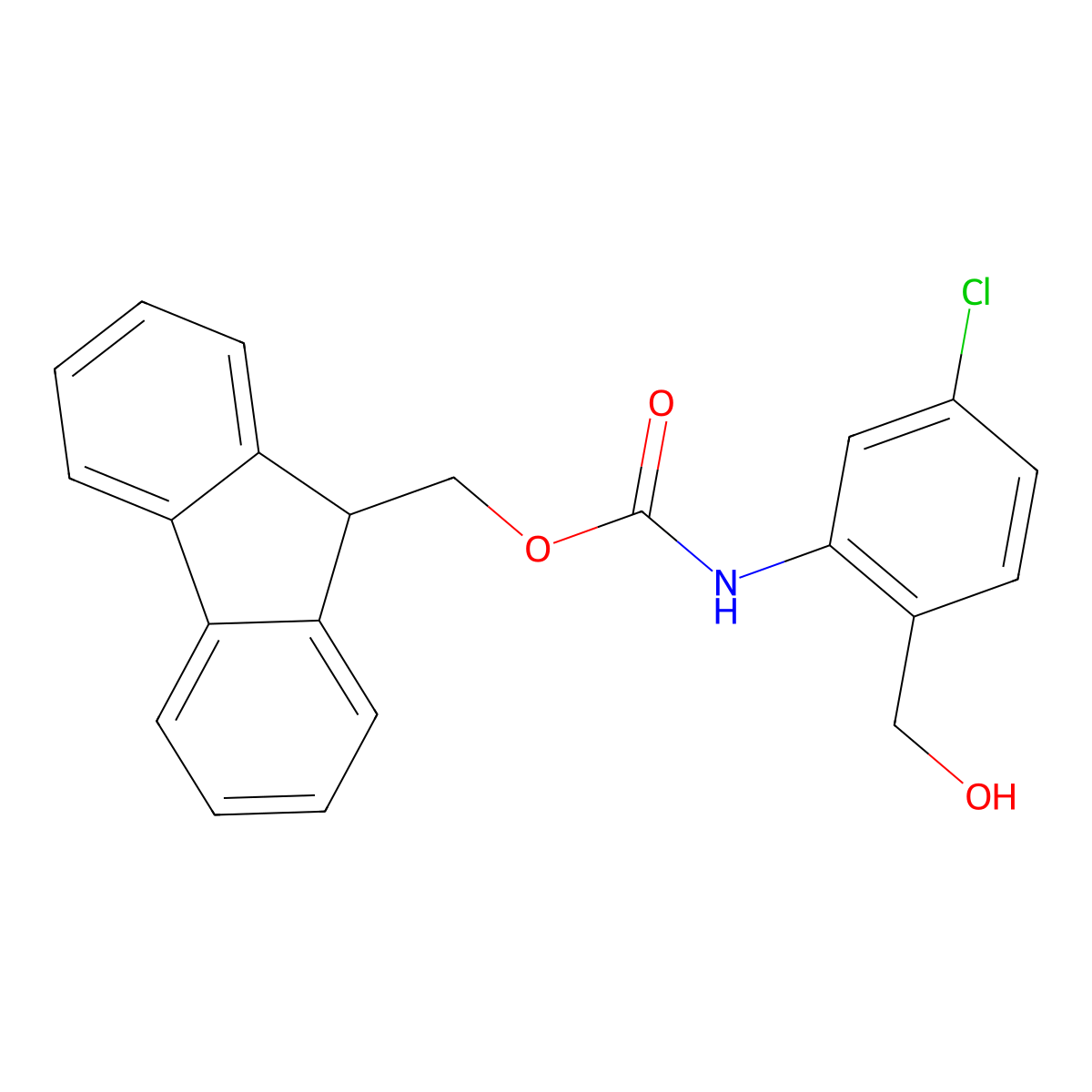 (9H-fluoren-9-yl)methyl N-[5-chloro-2-(hydroxymethyl)phenyl]carbamate molecular structure, CAS 2763985-14-2