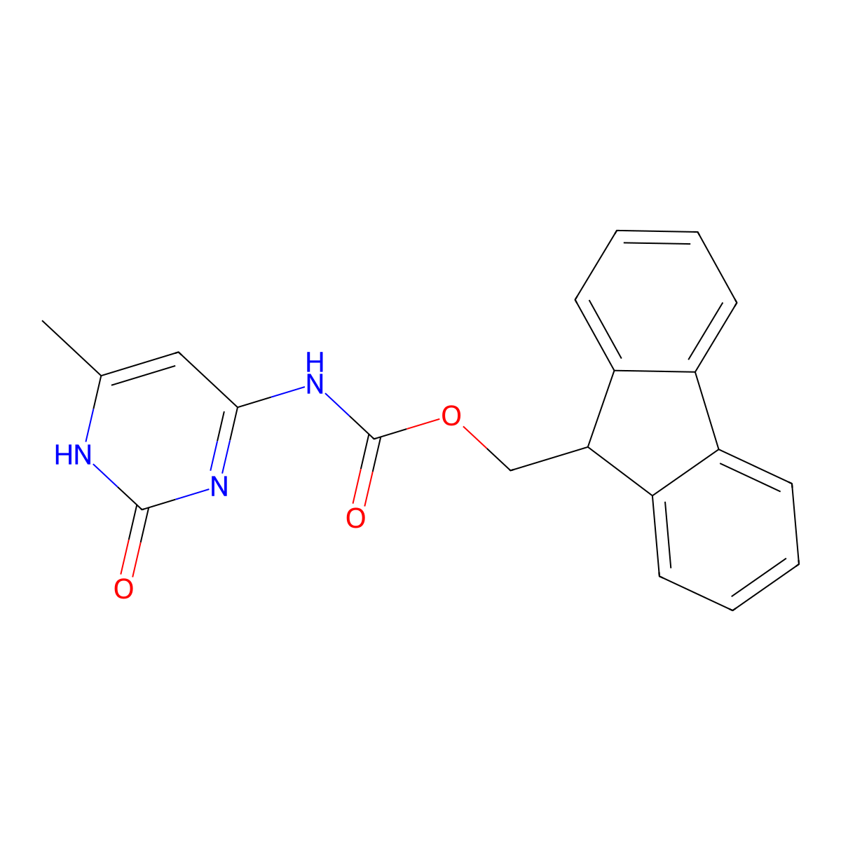 (9H-fluoren-9-yl)methyl N-(2-hydroxy-6-methylpyrimidin-4-yl)carbamate molecular structure, CAS 2763985-19-7