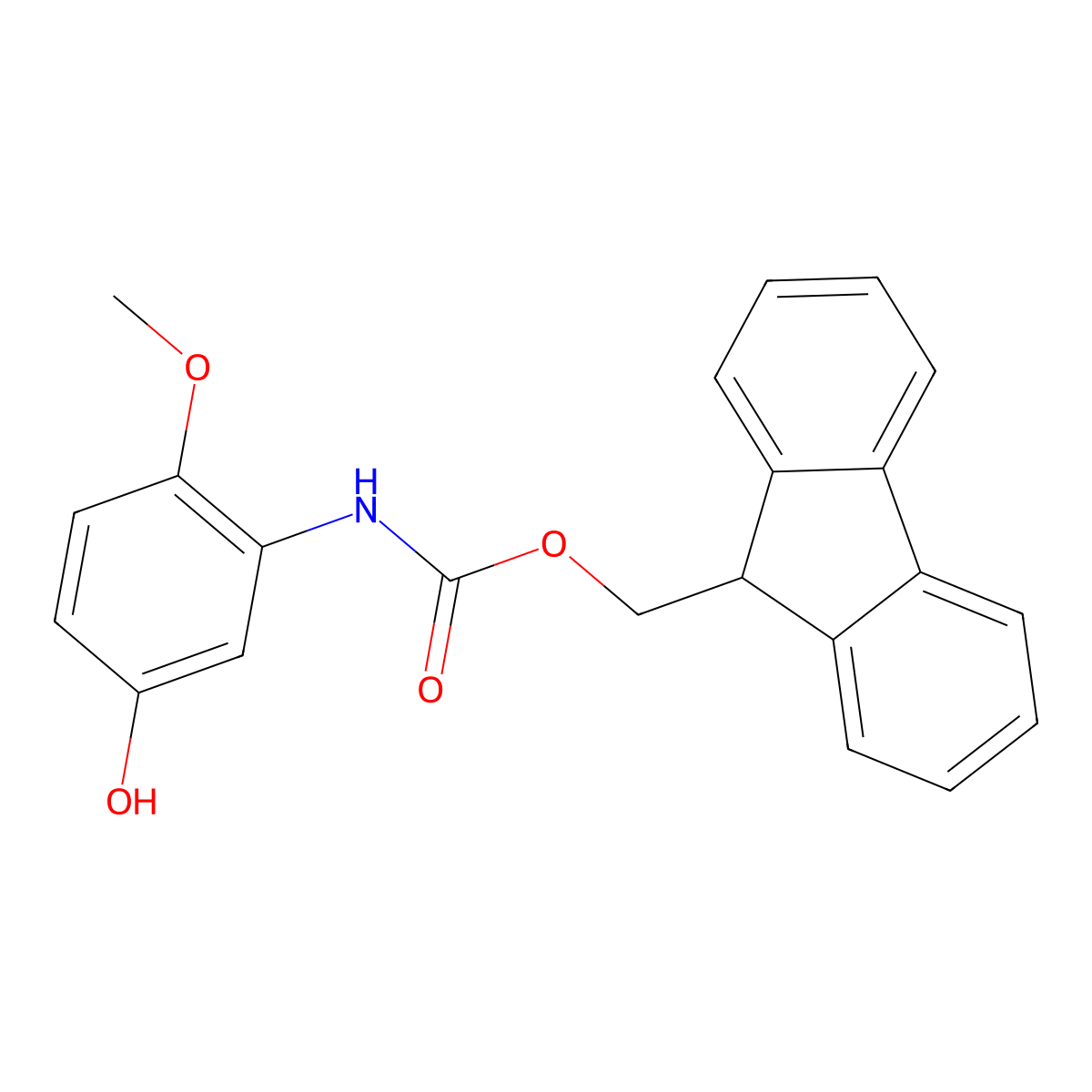 (9H-fluoren-9-yl)methyl N-(5-hydroxy-2-methoxyphenyl)carbamate molecular structure, CAS 2763985-20-0