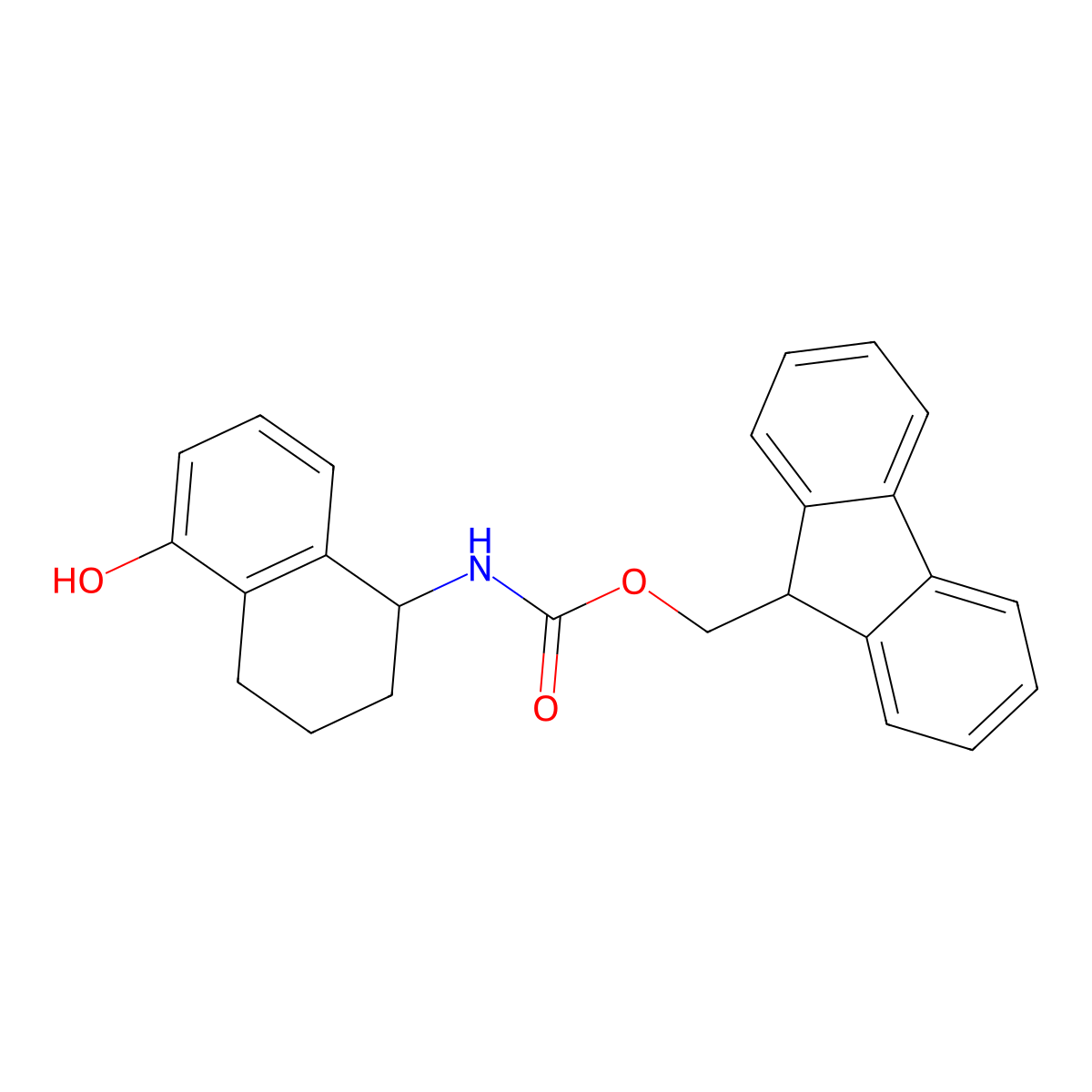 (9H-fluoren-9-yl)methyl N-(5-hydroxy-1,2,3,4-tetrahydronaphthalen-1-yl)carbamate molecular structure, CAS 2763985-22-2