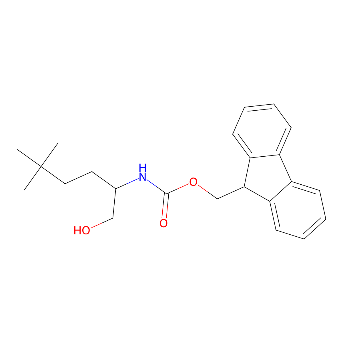 (9H-fluoren-9-yl)methyl N-(1-hydroxy-5,5-dimethylhexan-2-yl)carbamate molecular structure, CAS 2763985-40-4