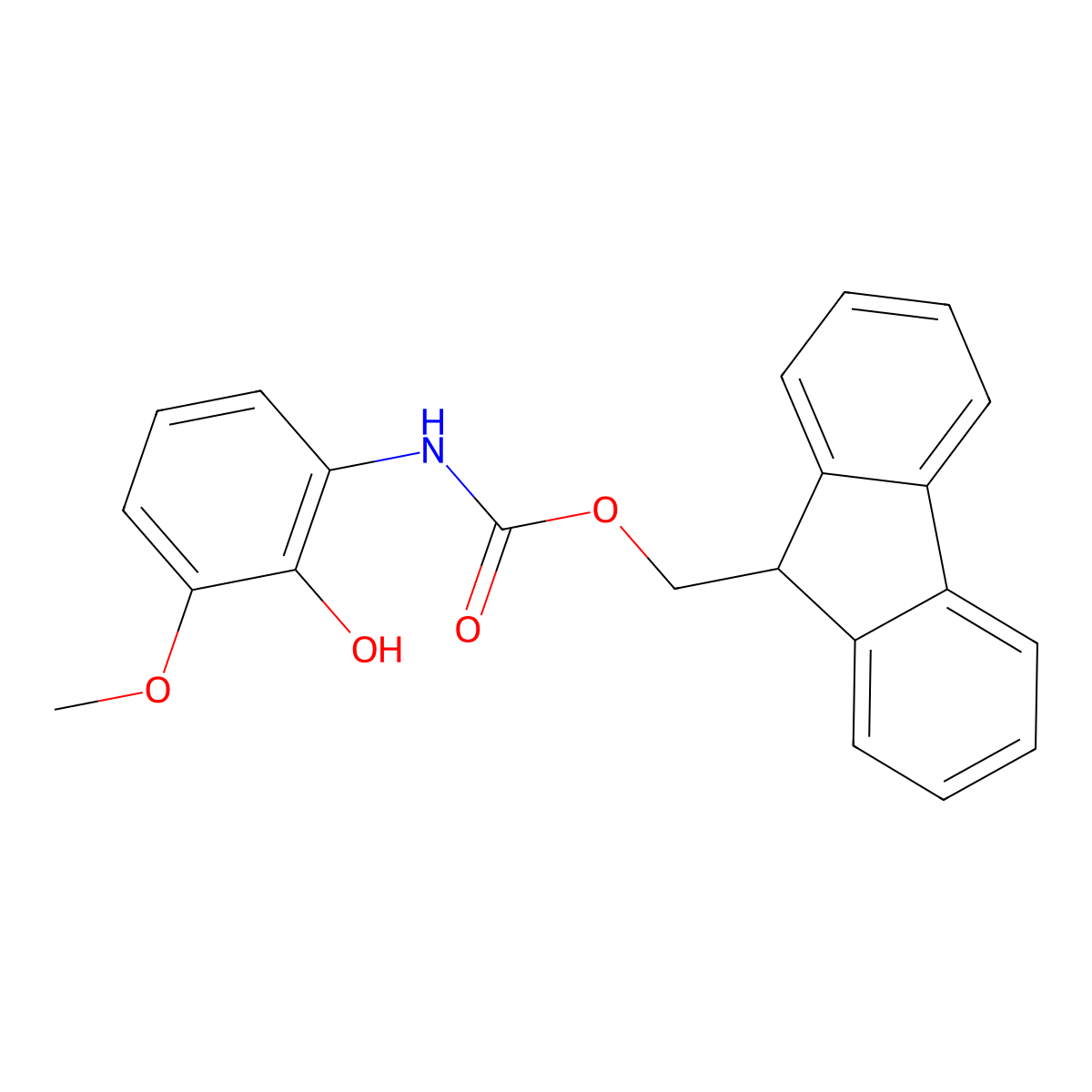 (9H-fluoren-9-yl)methyl N-(2-hydroxy-3-methoxyphenyl)carbamate molecular structure, CAS 2763985-42-6