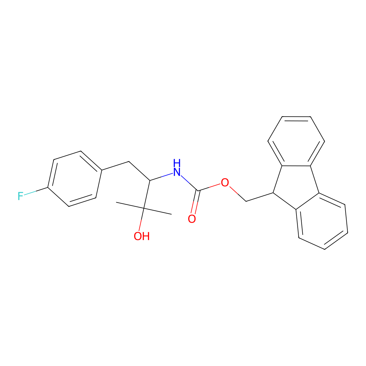 (9H-fluoren-9-yl)methyl N-[1-(4-fluorophenyl)-3-hydroxy-3-methylbutan-2-yl]carbamate molecular structure, CAS 2763985-44-8