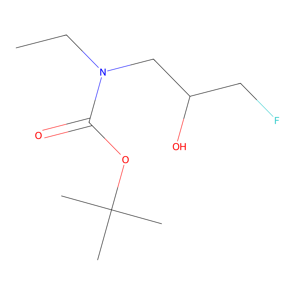 tert-butyl N-ethyl-N-(3-fluoro-2-hydroxypropyl)carbamate molecular structure, CAS 2763985-50-6