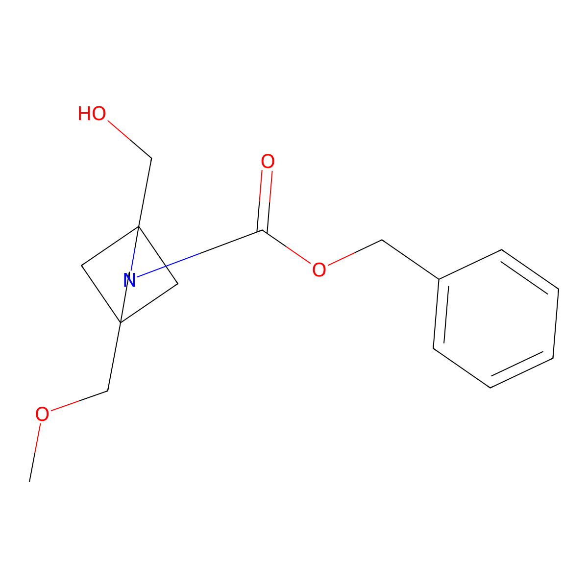 Benzyl 1-(hydroxymethyl)-4-(methoxymethyl)-2-azabicyclo[2.1.1]hexane-2-carboxylate molecular structure, CAS 2763992-84-1