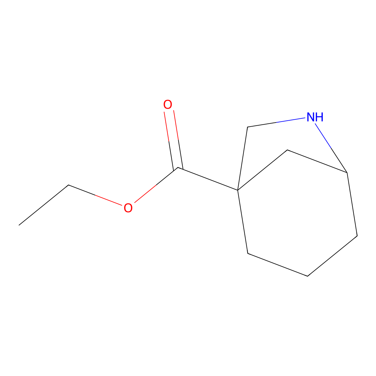 Ethyl 6-azabicyclo[3.2.1]octane-1-carboxylate molecular structure, CAS 2763992-86-3