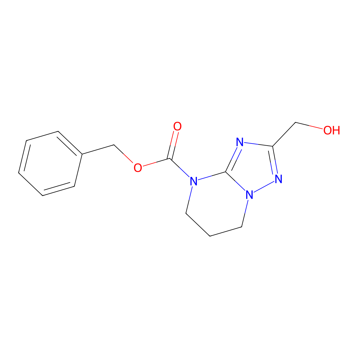benzyl 2-(hydroxymethyl)-4H,5H,6H,7H-[1,2,4]triazolo[1,5-a]pyrimidine-4-carboxylate molecular structure, CAS 2763993-07-1