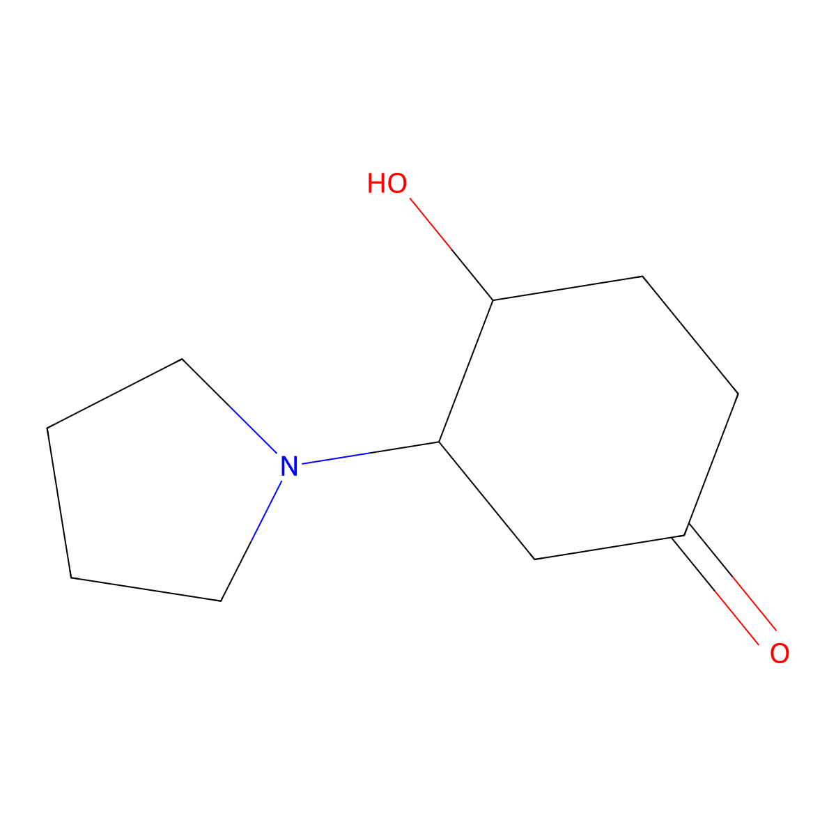 4-Hydroxy-3-(pyrrolidin-1-yl)cyclohexan-1-one molecular structure, CAS 2763993-10-6