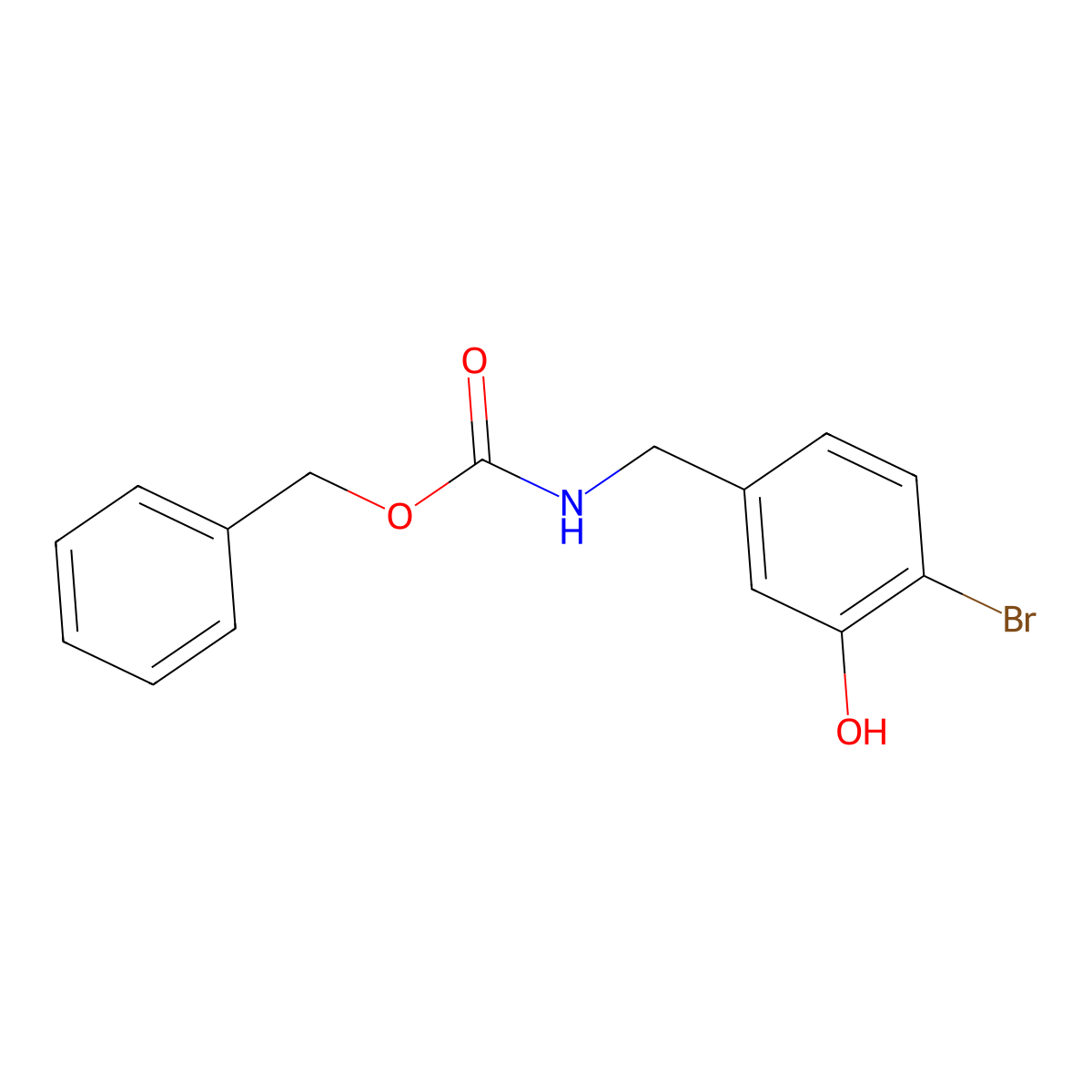benzyl N-[(4-bromo-3-hydroxyphenyl)methyl]carbamate molecular structure, CAS 2763993-16-2