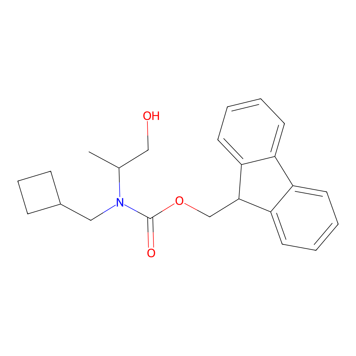 (9H-fluoren-9-yl)methyl N-(cyclobutylmethyl)-N-(1-hydroxypropan-2-yl)carbamate molecular structure, CAS 2763993-18-4