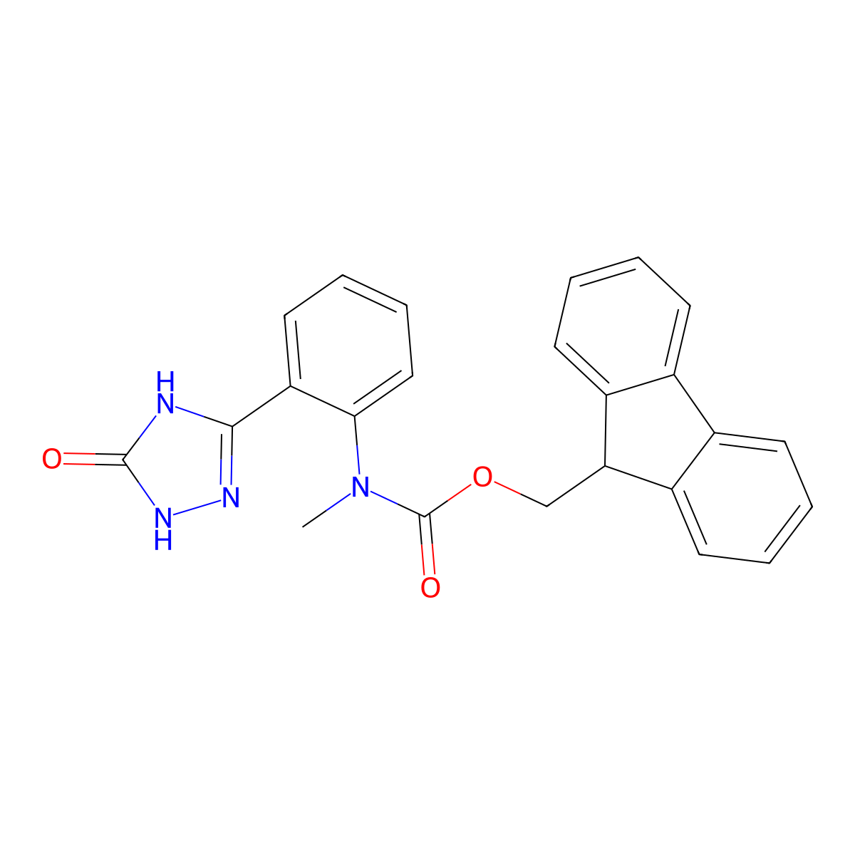 (9H-fluoren-9-yl)methyl N-[2-(5-hydroxy-4H-1,2,4-triazol-3-yl)phenyl]-N-methylcarbamate molecular structure, CAS 2763993-31-1