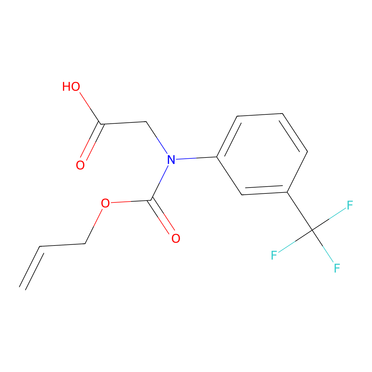 2-{[(Prop-2-en-1-yloxy)carbonyl][3-(trifluoromethyl)phenyl]amino}acetic acid molecular structure, CAS 2763993-44-6