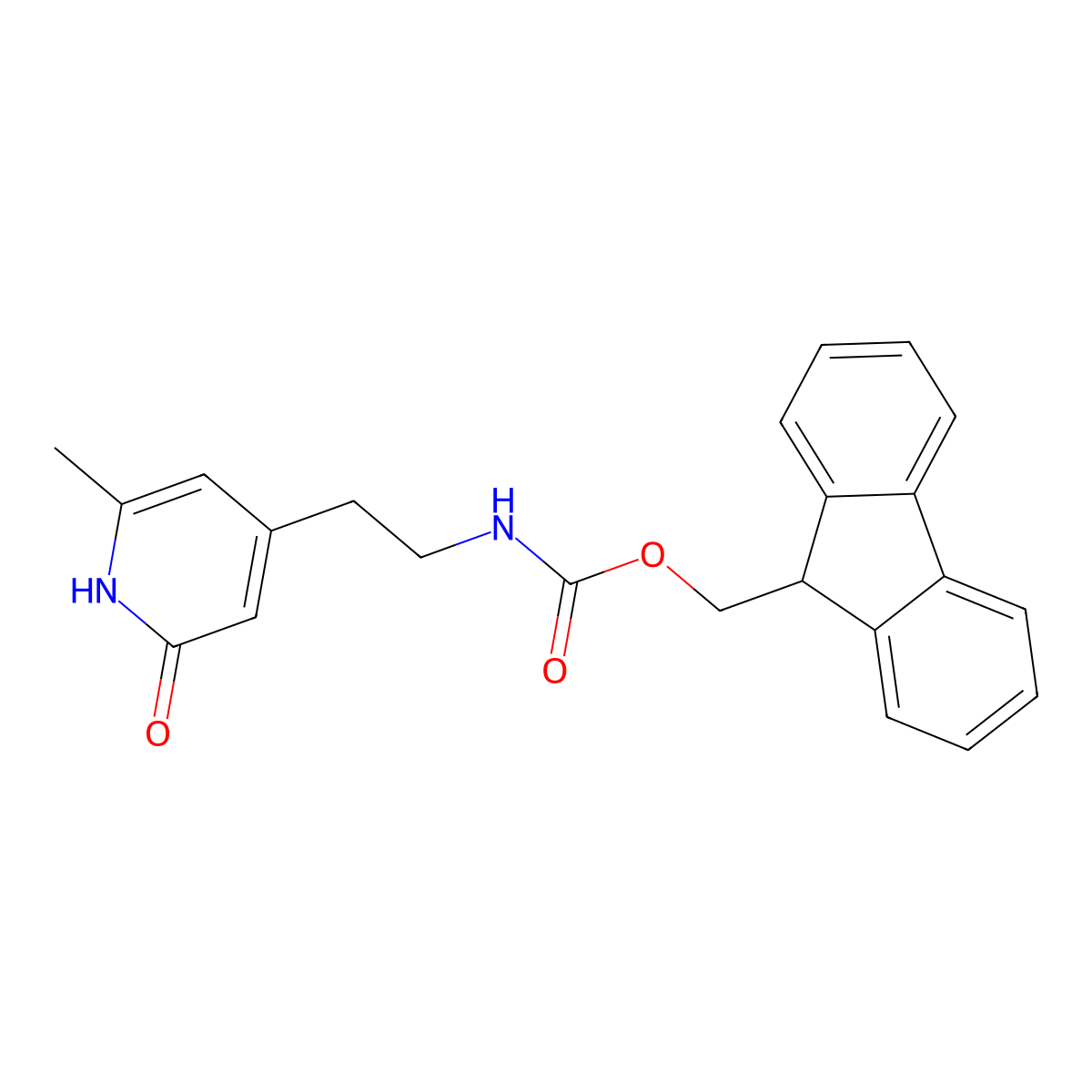 (9H-fluoren-9-yl)methyl N-[2-(2-hydroxy-6-methylpyridin-4-yl)ethyl]carbamate molecular structure, CAS 2763993-48-0