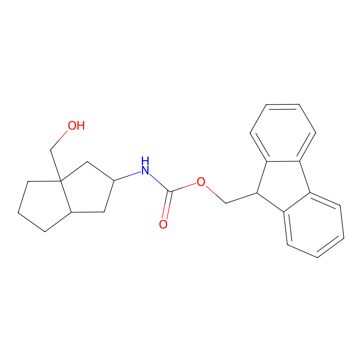 rac-(9H-fluoren-9-yl)methyl N-[(2R,3aS,6aS)-3a-(hydroxymethyl)-octahydropentalen-2-yl]carbamate molecular structure, CAS 2763993-65-1