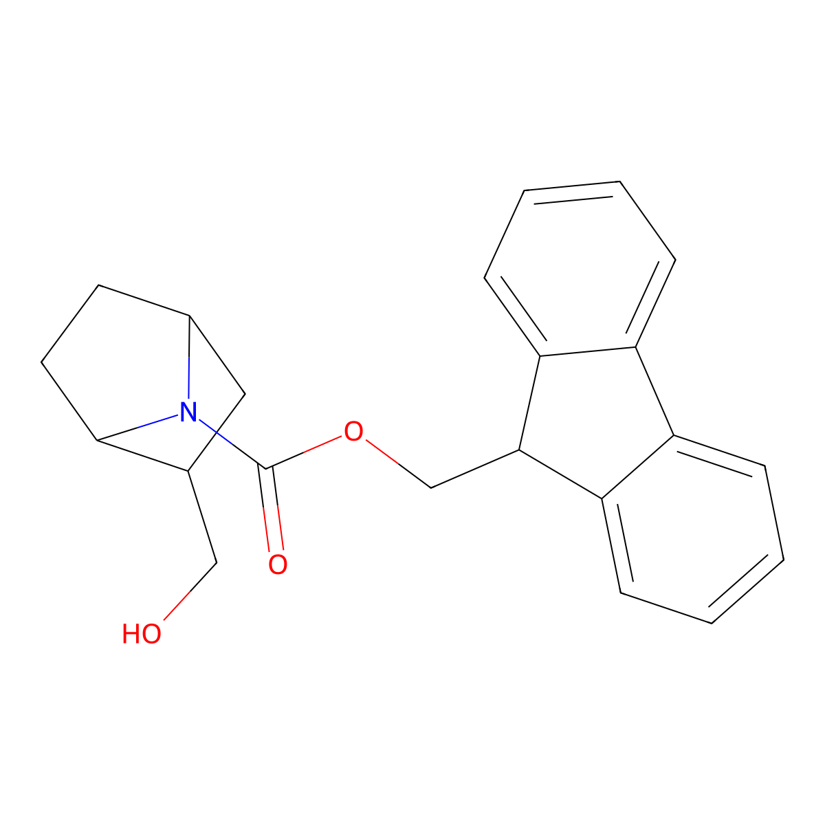 rac-(9H-fluoren-9-yl)methyl (1R,2S,4S)-2-(hydroxymethyl)-7-azabicyclo[2.2.1]heptane-7-carboxylate molecular structure, CAS 2763993-73-1
