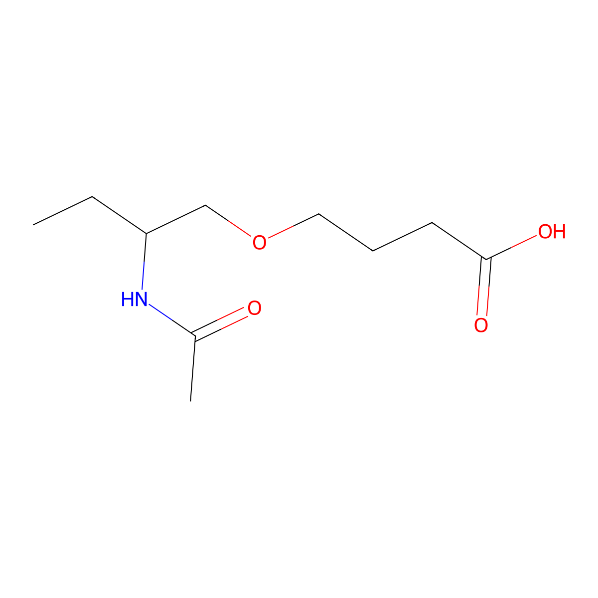 4-(2-Acetamidobutoxy)butanoic acid molecular structure, CAS 2763993-75-3