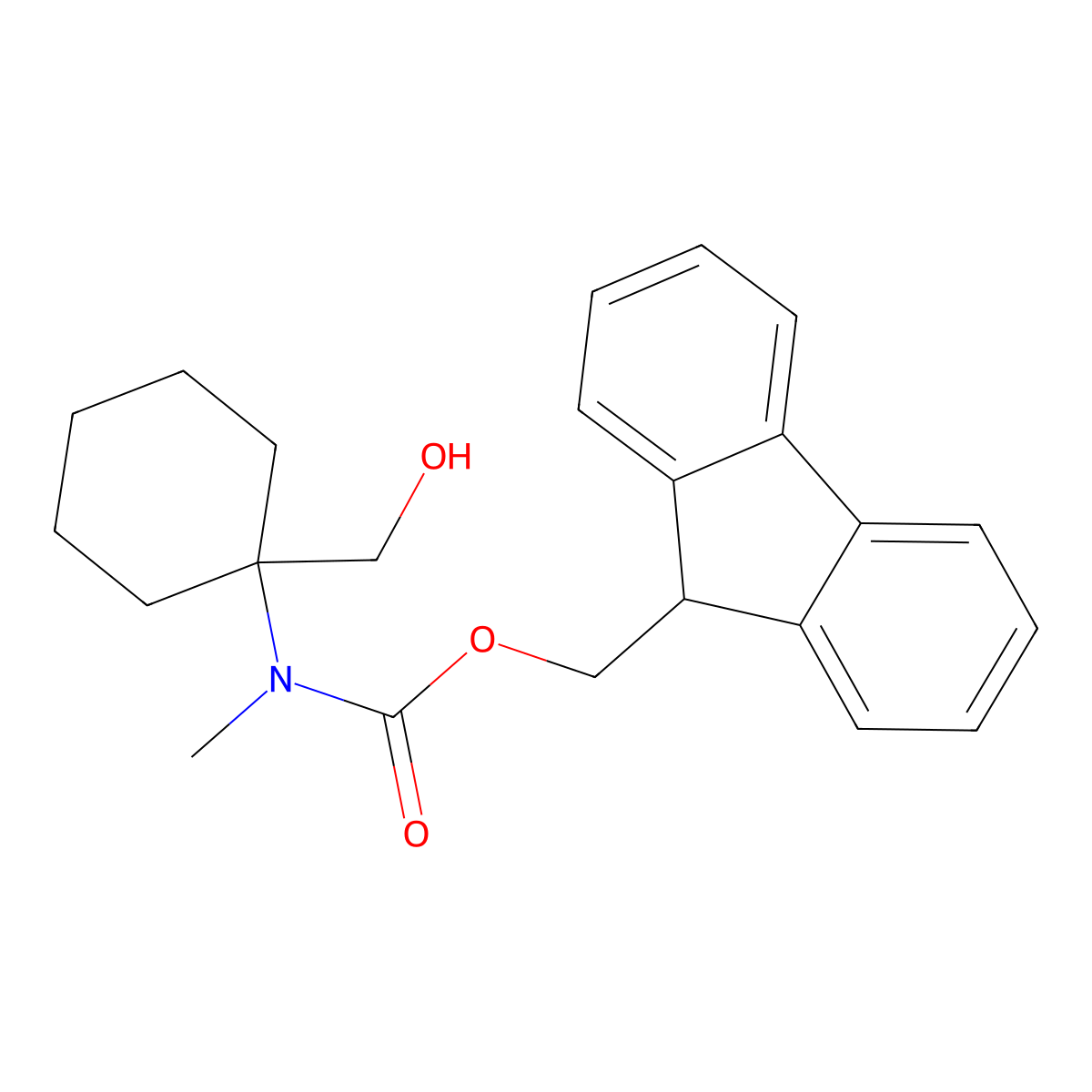 (9H-fluoren-9-yl)methyl N-[1-(hydroxymethyl)cyclohexyl]-N-methylcarbamate molecular structure, CAS 2763993-76-4