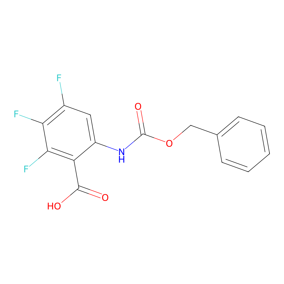 6-{[(Benzyloxy)carbonyl]amino}-2,3,4-trifluorobenzoic acid molecular structure, CAS 2763993-82-2