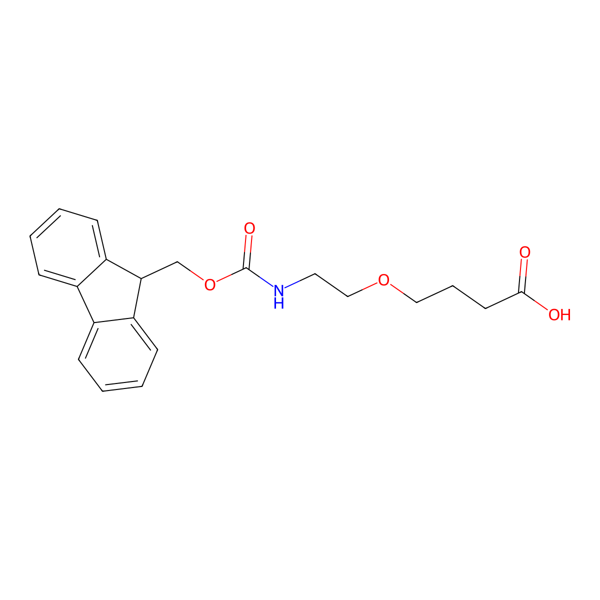 4-[2-({[(9H-fluoren-9-yl)methoxy]carbonyl}amino)ethoxy]butanoic acid molecular structure, CAS 2763993-87-7