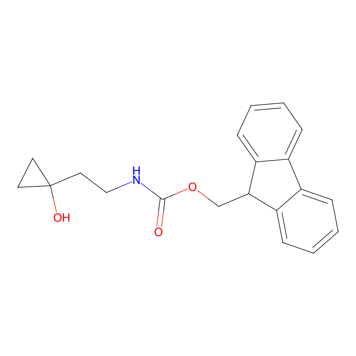 (9H-fluoren-9-yl)methyl N-[2-(1-hydroxycyclopropyl)ethyl]carbamate molecular structure, CAS 2763994-00-7