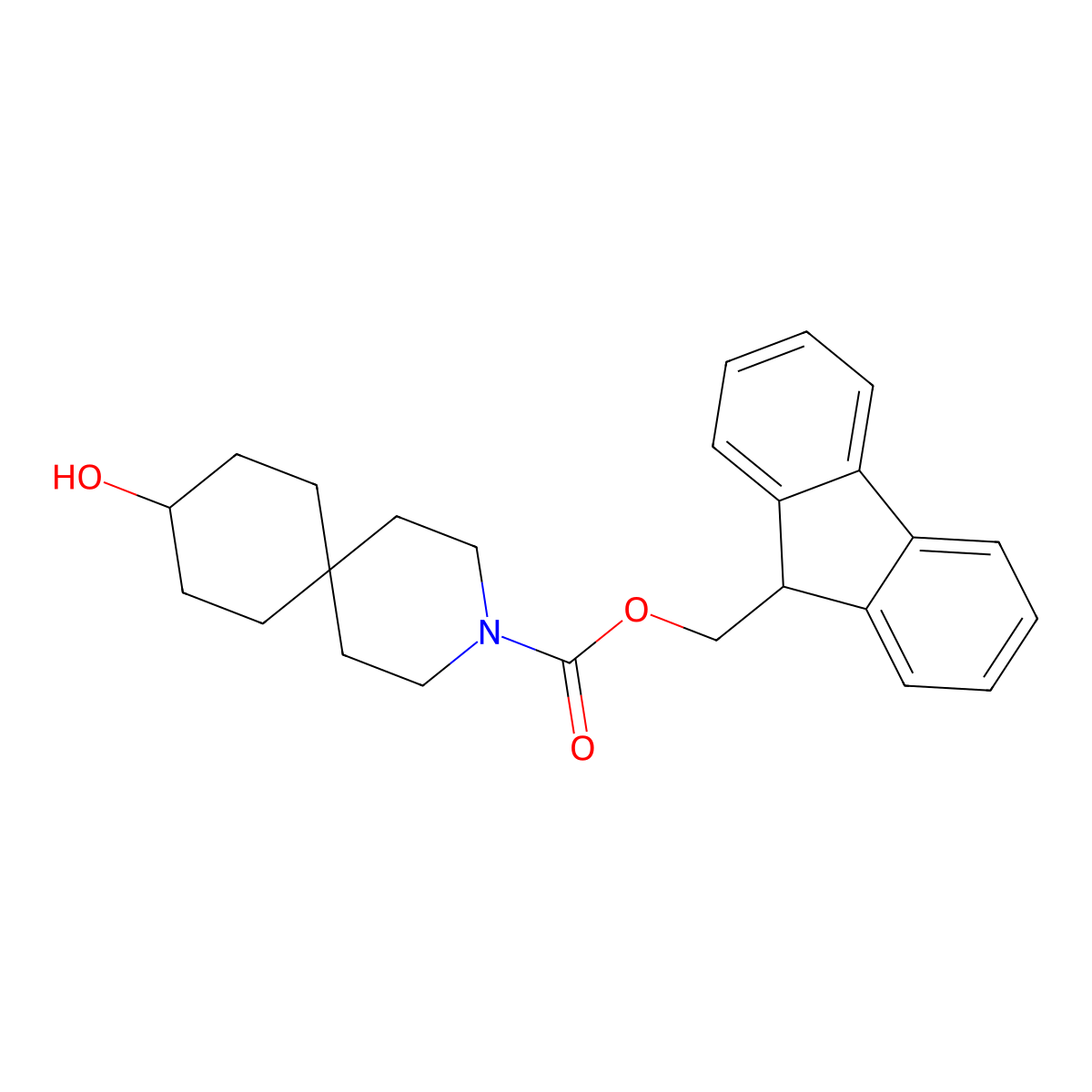 (9H-fluoren-9-yl)methyl 9-hydroxy-3-azaspiro[5.5]undecane-3-carboxylate molecular structure, CAS 2763994-27-8
