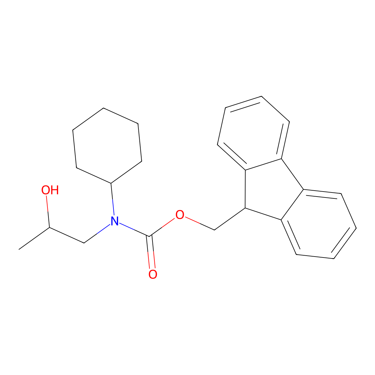 (9H-fluoren-9-yl)methyl N-cyclohexyl-N-(2-hydroxypropyl)carbamate molecular structure, CAS 2763994-30-3
