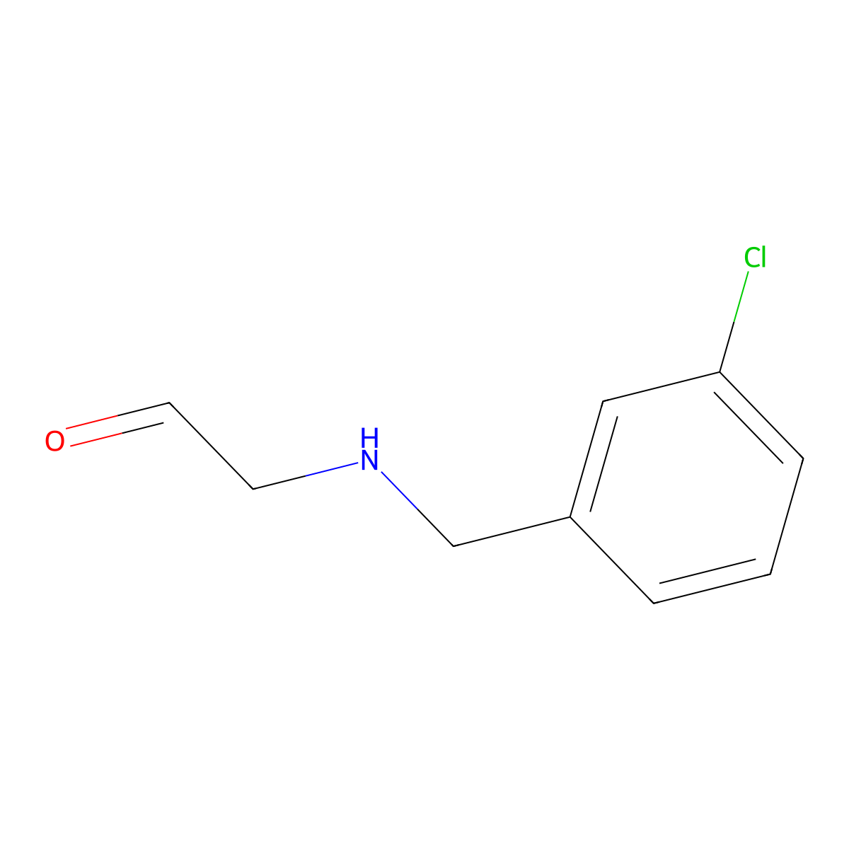 2-{[(3-Chlorophenyl)methyl]amino}acetaldehyde molecular structure, CAS 2763994-33-6