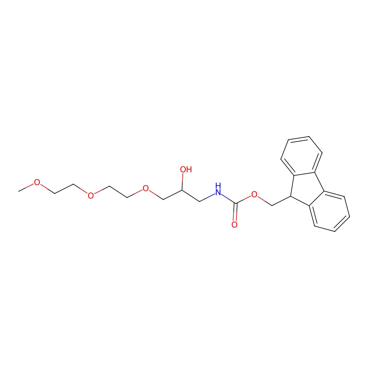 (9H-fluoren-9-yl)methyl N-{2-hydroxy-3-[2-(2-methoxyethoxy)ethoxy]propyl}carbamate molecular structure, CAS 2763994-34-7