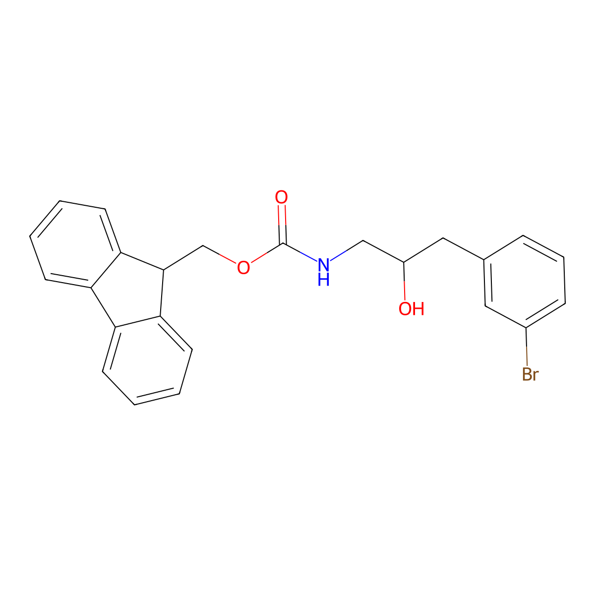 (9H-fluoren-9-yl)methyl N-[3-(3-bromophenyl)-2-hydroxypropyl]carbamate molecular structure, CAS 2763994-42-7
