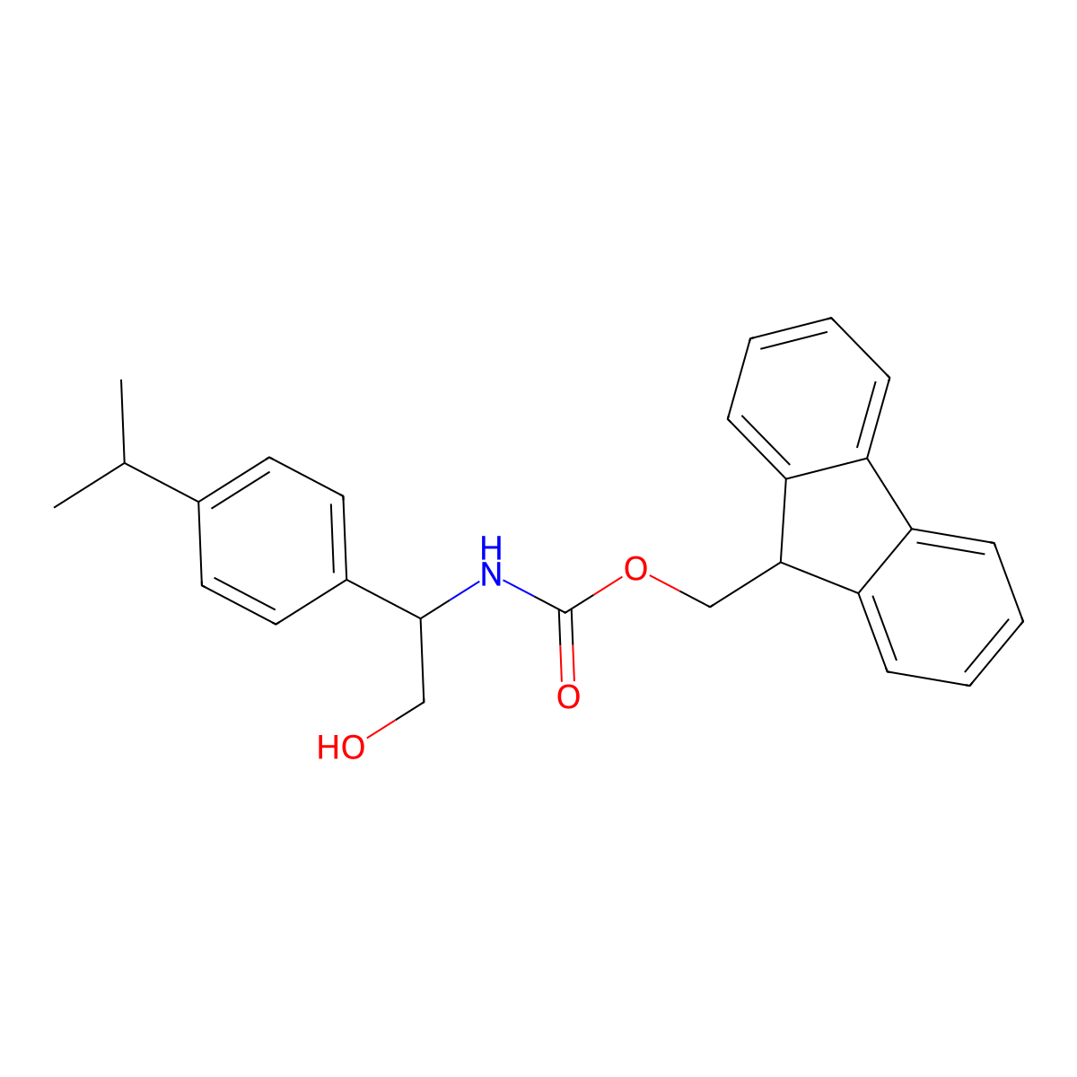 (9H-fluoren-9-yl)methyl N-{2-hydroxy-1-[4-(propan-2-yl)phenyl]ethyl}carbamate molecular structure, CAS 2763994-48-3