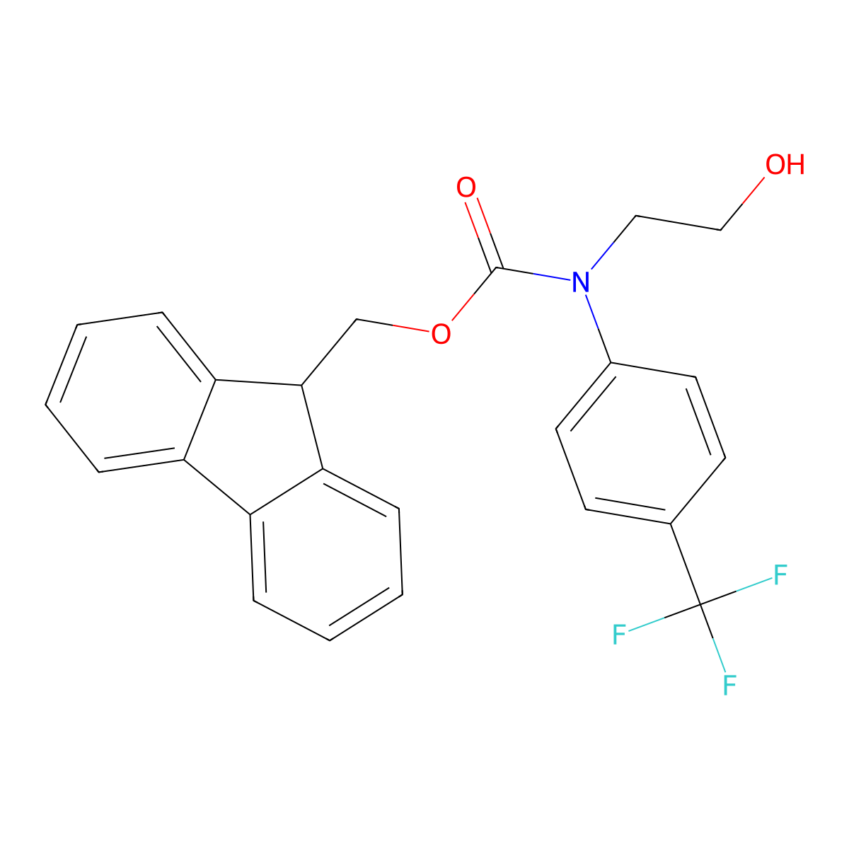 (9H-fluoren-9-yl)methyl N-(2-hydroxyethyl)-N-[4-(trifluoromethyl)phenyl]carbamate molecular structure, CAS 2763994-52-9