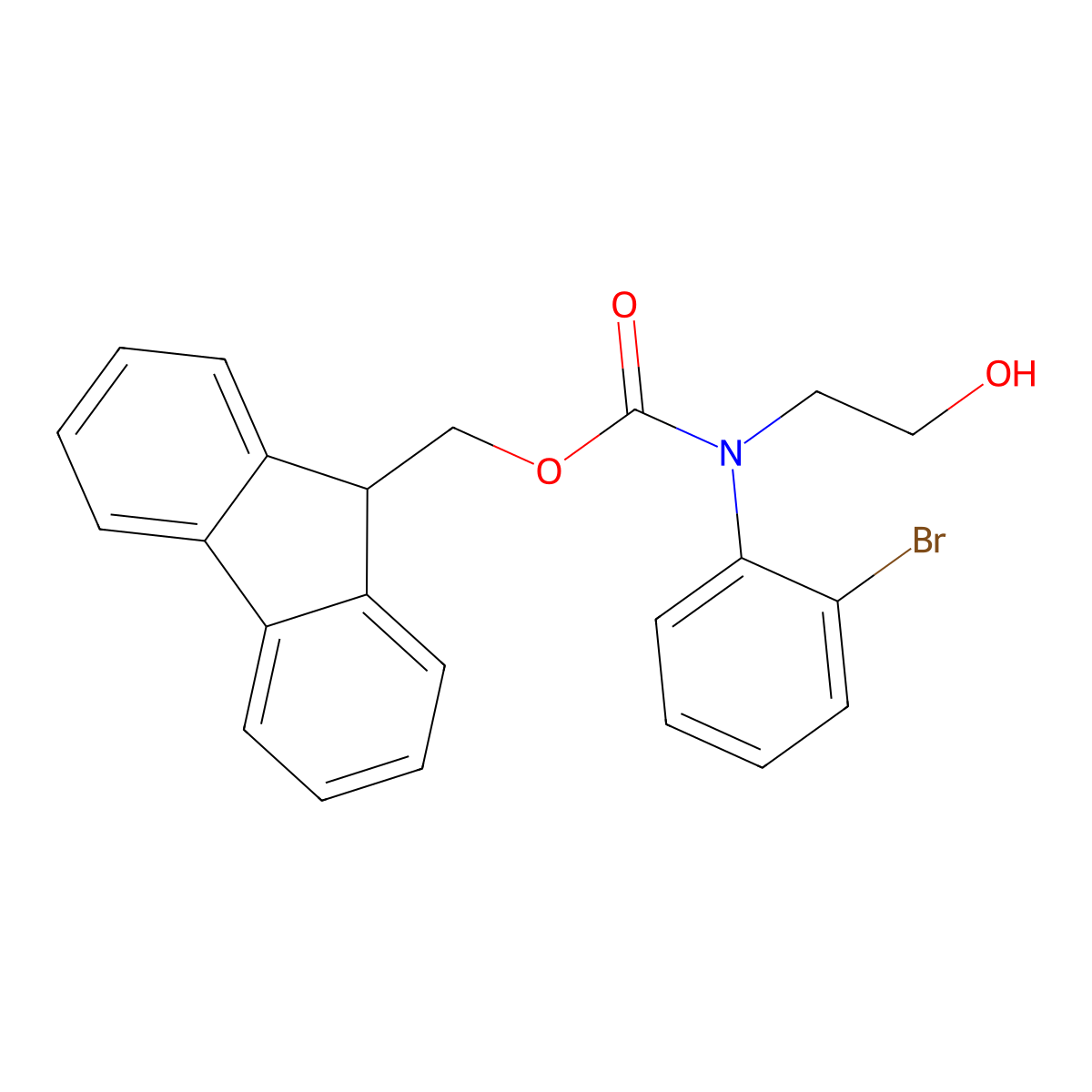 (9H-fluoren-9-yl)methyl N-(2-bromophenyl)-N-(2-hydroxyethyl)carbamate molecular structure, CAS 2763994-59-6