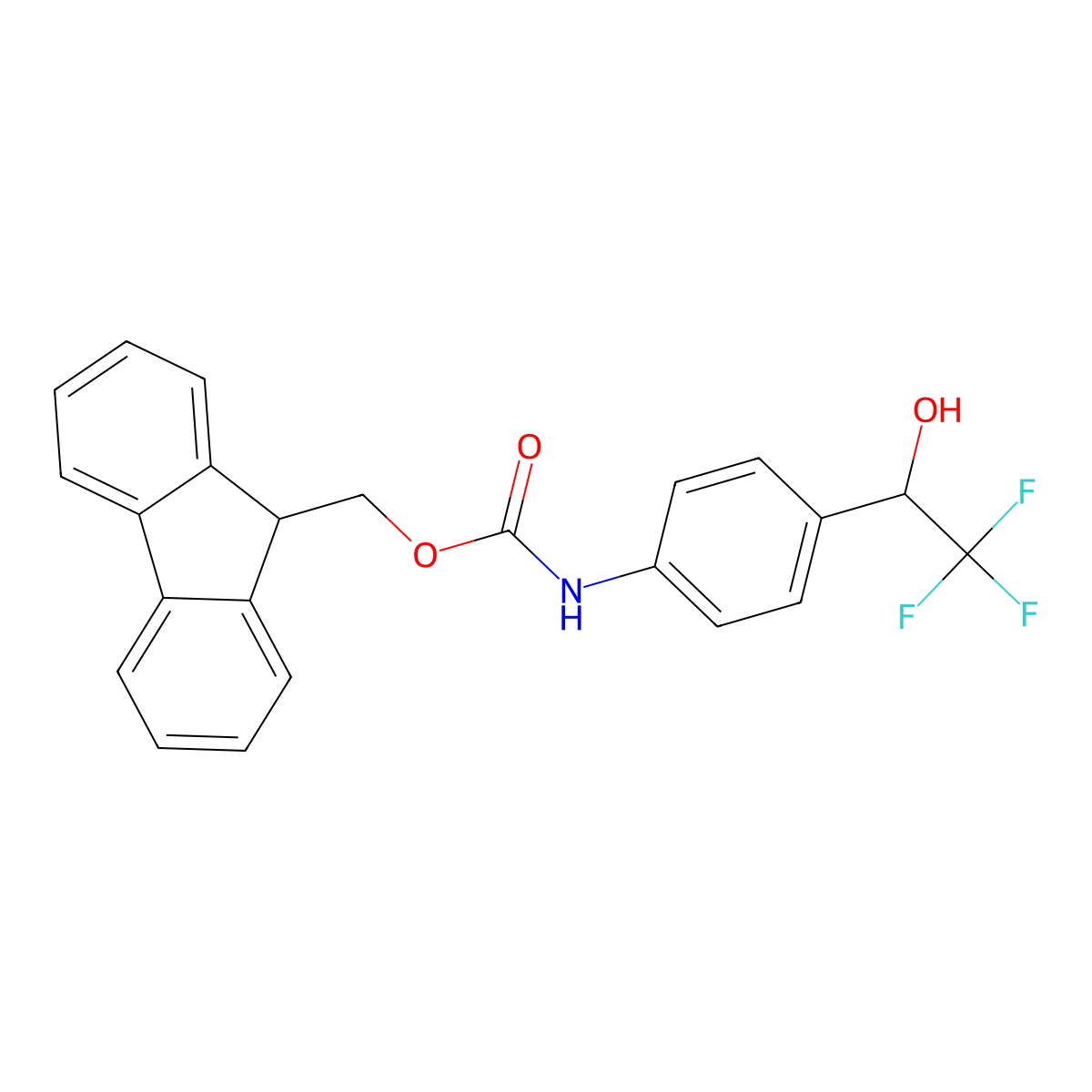 (9H-fluoren-9-yl)methyl N-[4-(2,2,2-trifluoro-1-hydroxyethyl)phenyl]carbamate molecular structure, CAS 2763994-61-0