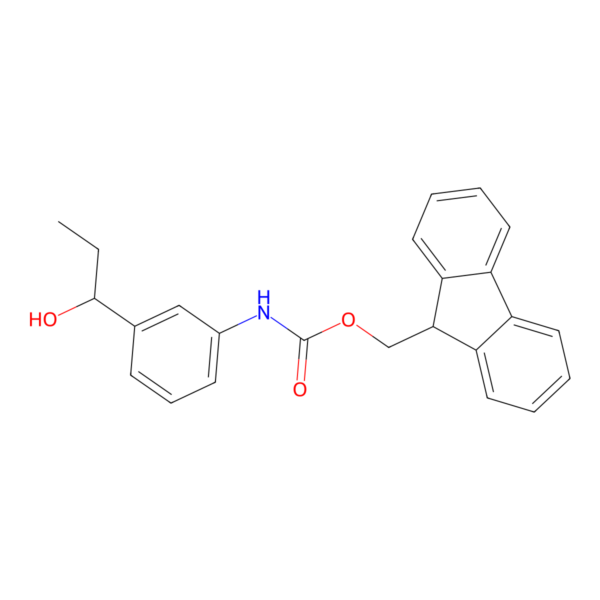 (9H-fluoren-9-yl)methyl N-[3-(1-hydroxypropyl)phenyl]carbamate molecular structure, CAS 2763994-66-5