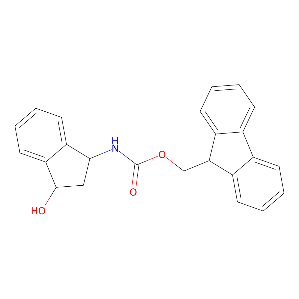 rac-(9H-fluoren-9-yl)methyl N-[(1R,3S)-3-hydroxy-2,3-dihydro-1H-inden-1-yl]carbamate molecular structure, CAS 2763994-71-2