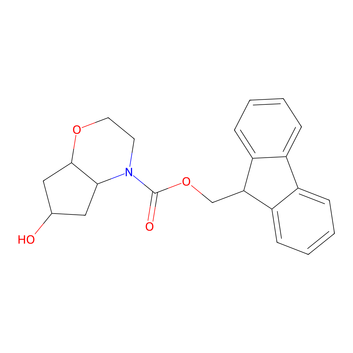 rac-(9H-fluoren-9-yl)methyl (4aR,6S,7aS)-6-hydroxy-octahydrocyclopenta[b][1,4]oxazine-4-carboxylate molecular structure, CAS 2763997-74-4