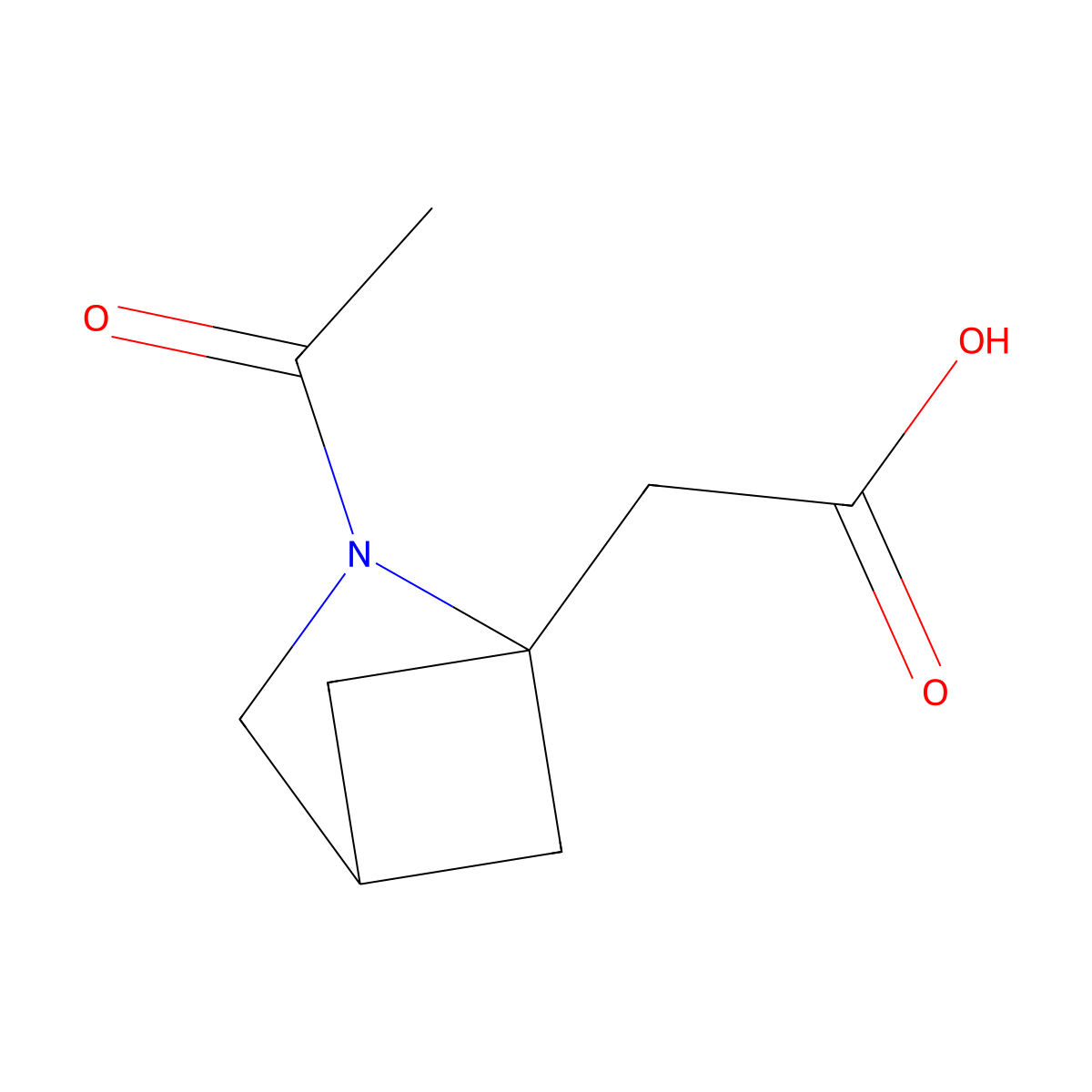2-{2-Acetyl-2-azabicyclo[2.1.1]hexan-1-yl}acetic acid molecular structure, CAS 2763997-85-7