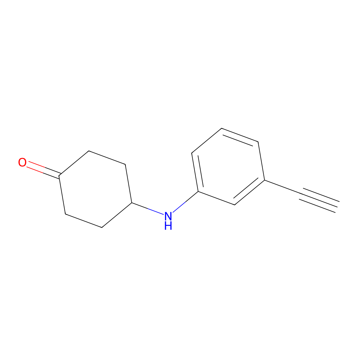 4-[(3-Ethynylphenyl)amino]cyclohexan-1-one molecular structure, CAS 2763997-89-1