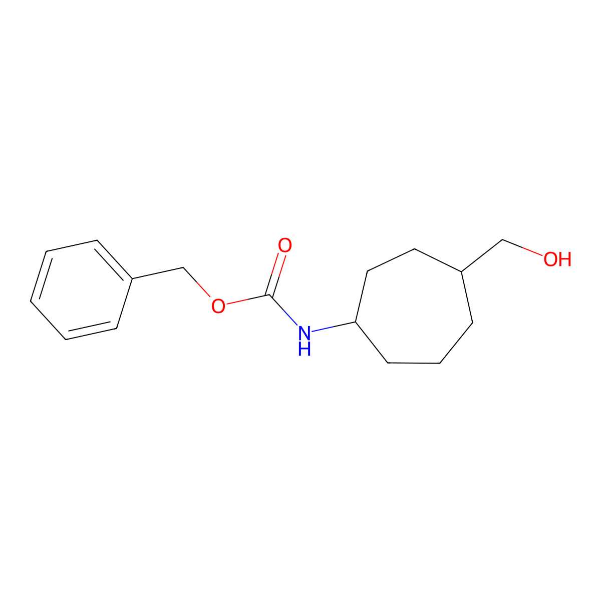 benzyl N-[4-(hydroxymethyl)cycloheptyl]carbamate molecular structure, CAS 2763998-00-9