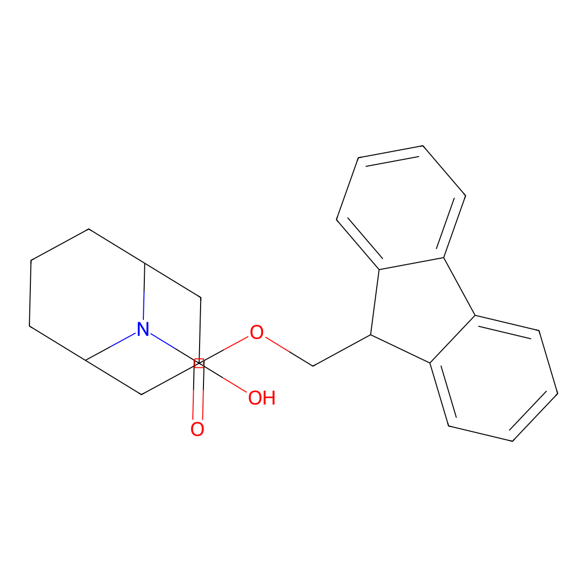 (9H-fluoren-9-yl)methyl 3-hydroxy-9-azabicyclo[3.3.1]nonane-9-carboxylate molecular structure, CAS 2763998-10-1