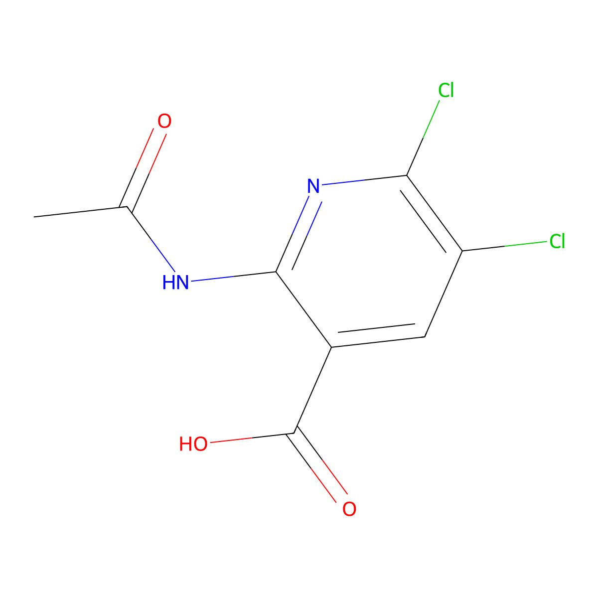 5,6-Dichloro-2-acetamidopyridine-3-carboxylic acid molecular structure, CAS 2763998-13-4