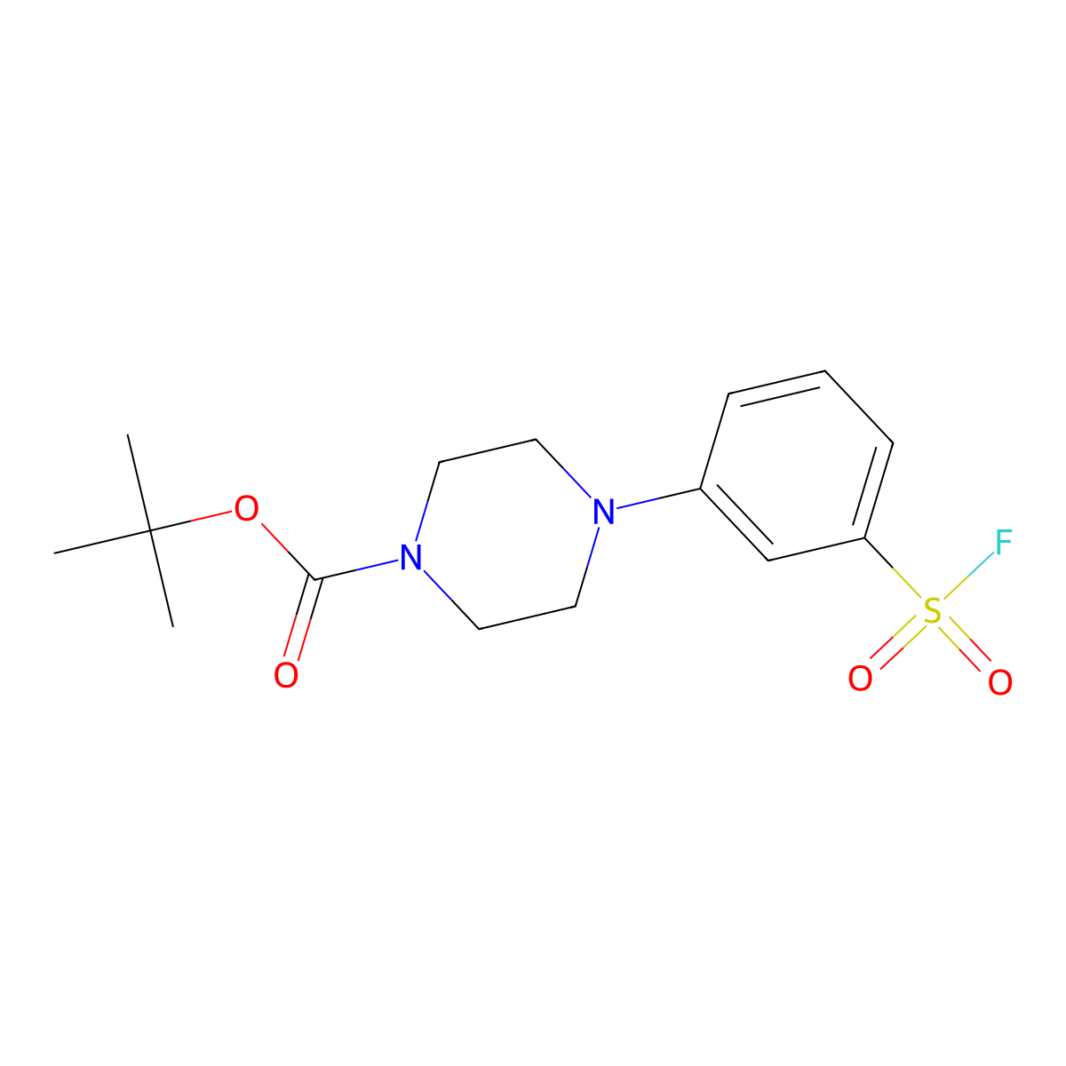 Tert-butyl 4-[3-(fluorosulfonyl)phenyl]piperazine-1-carboxylate molecular structure, CAS 2763998-18-9