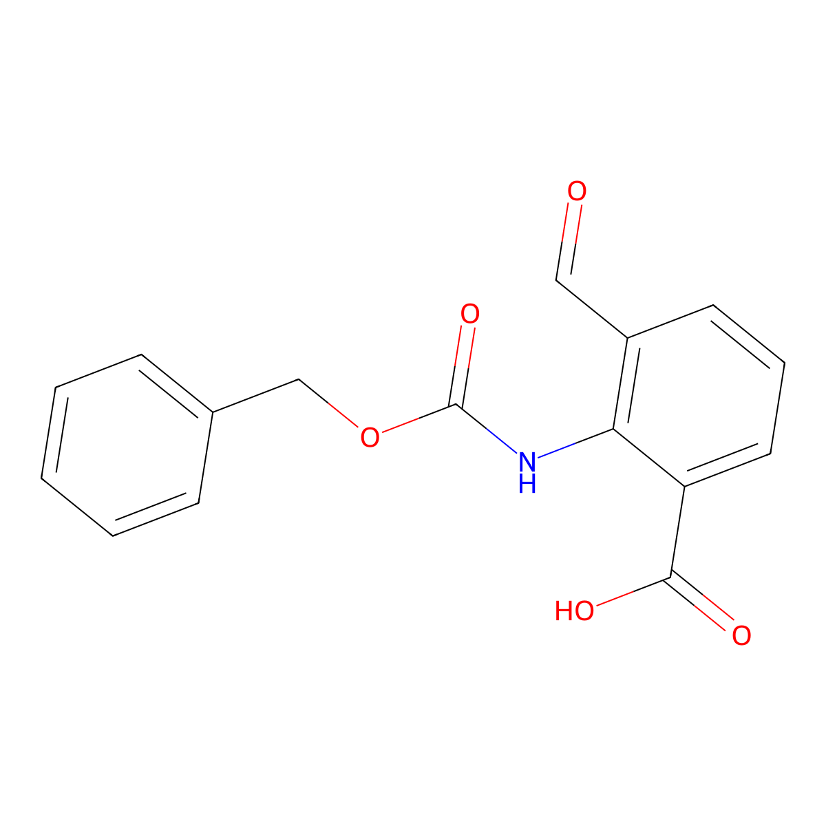 2-{[(Benzyloxy)carbonyl]amino}-3-formylbenzoic acid molecular structure, CAS 2763998-23-6